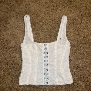 White Lace Corset Top